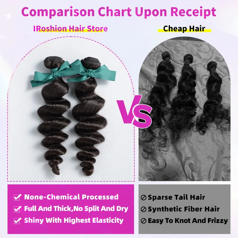 30 Inch Loose Wave Bundles 12A Raw Indian Hair Weave Bundles 1/3/4 PCS Loose Deep Wave Curly Human Hair Extensions Natural Black