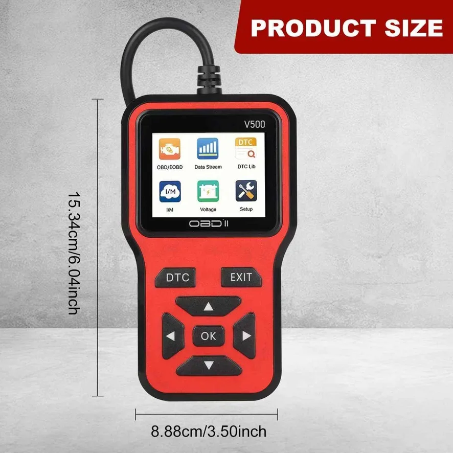 V500 OBD2 Scanner Auto Car Diagnostic Tool with Color Screen Code Reader And ECU Health Inspection Functionality
