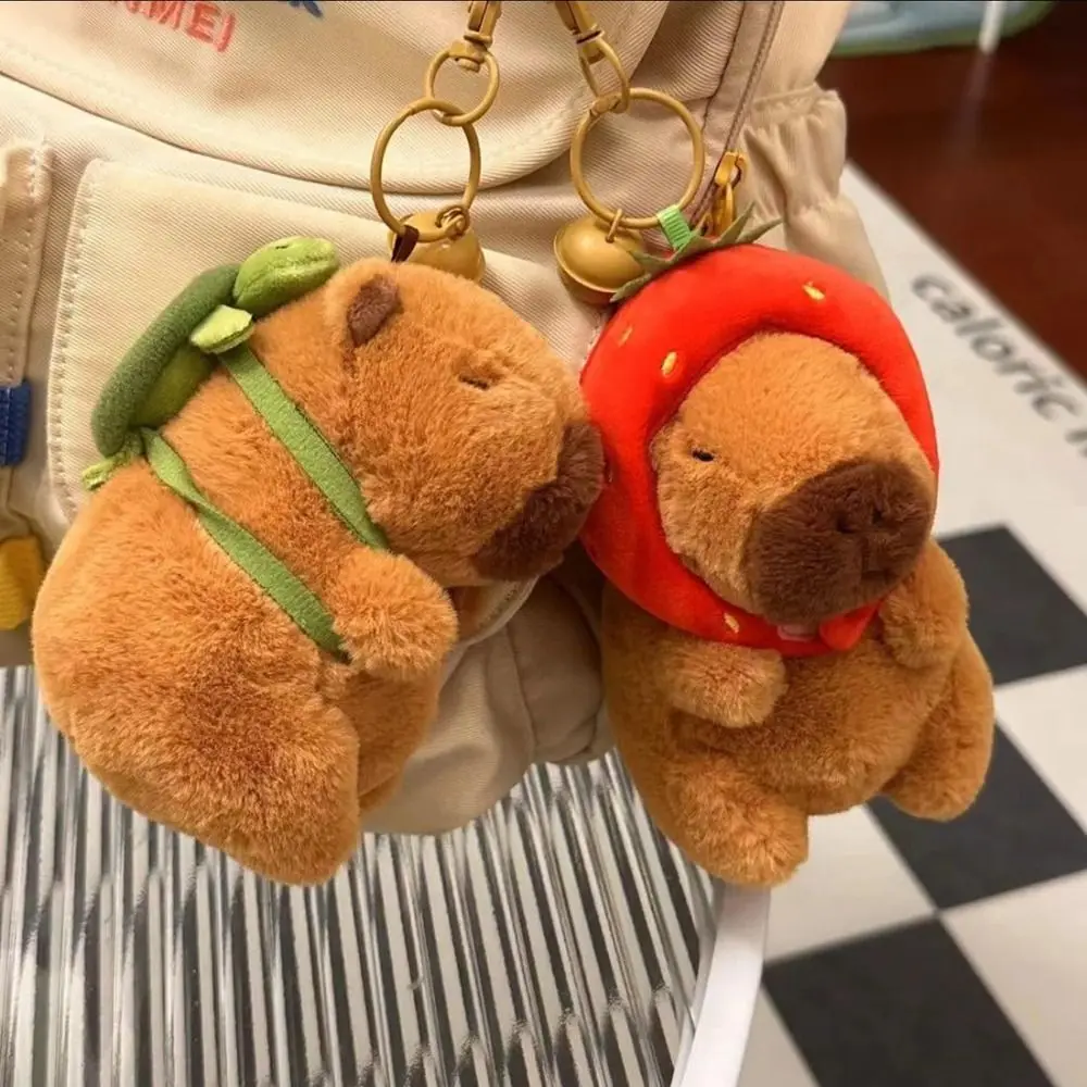 Cute Doll Capybara Plush Keychain Soft Doll Plush Gift Stuffed Simulation Capibara Animal Capy Guinea Pig Anime Fluffty Toy