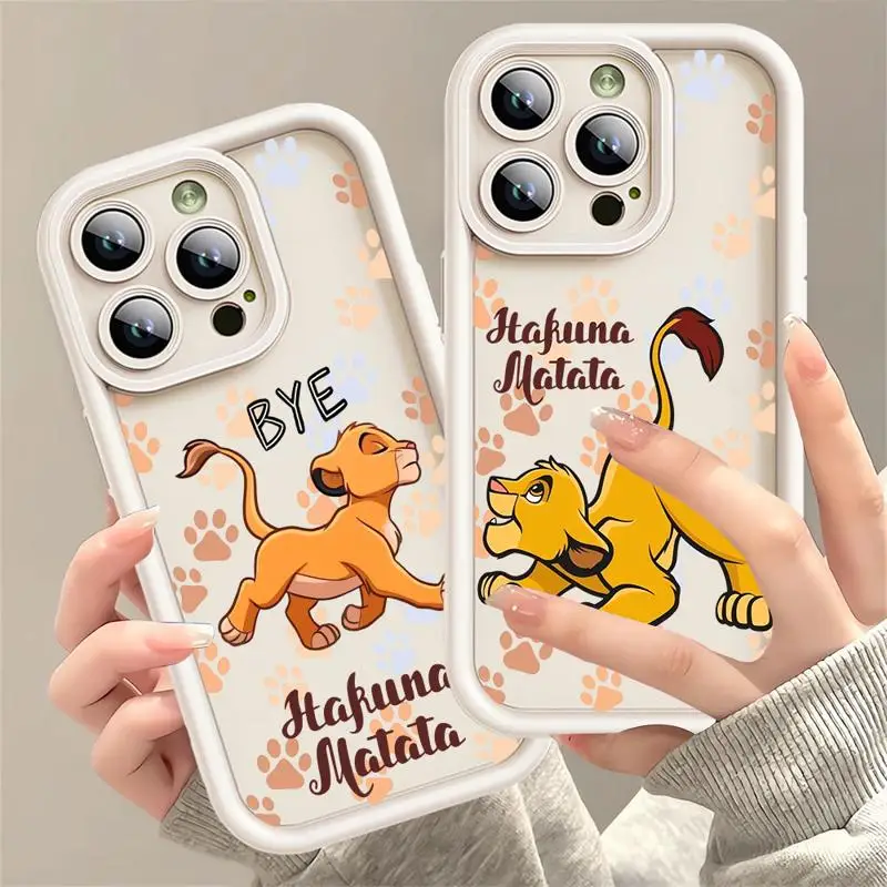 Shockproof Case For Apple iPhone 11 14 Pro Max 15 Plus 12 13 Mini XR X XS 7 8 Angel Eye Ladde Phone Cover Disney Lion King Cute