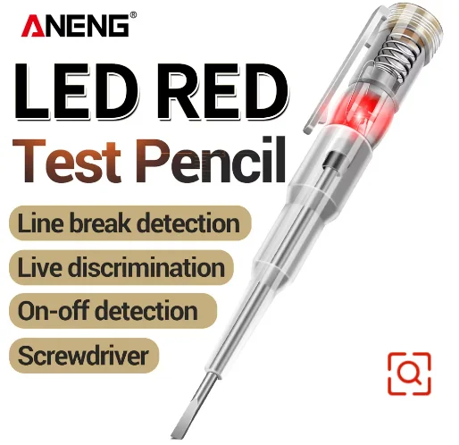 

ANENG B09 Electrician Test Pen Flat Head Screwdriver Non-contact Induction Intelligent Voltage Indicator Test Pen Tool