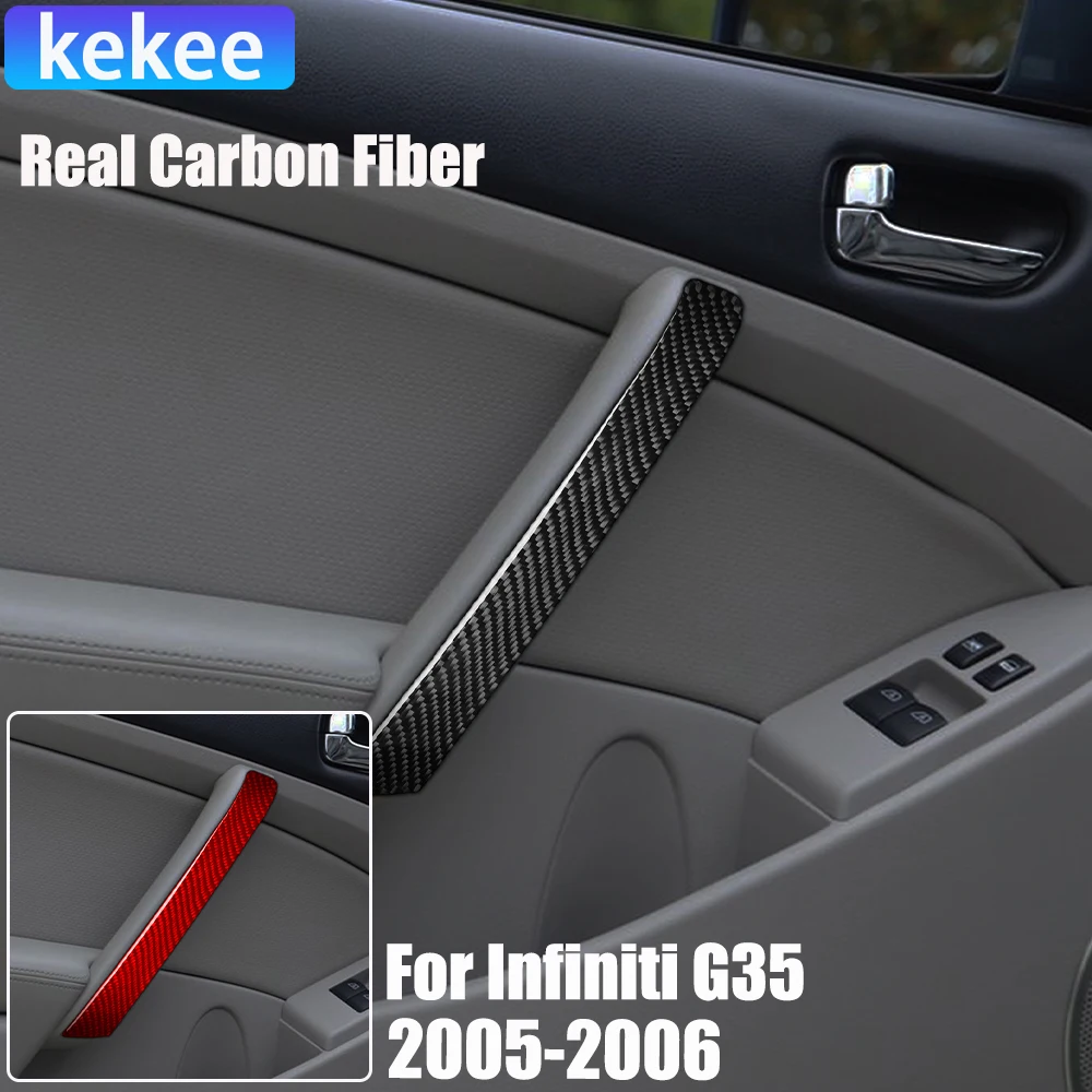 

Настоящее углеродное волокно, автомобильные аксессуары, дверная ручка, панель, декоративная накладка, мягкая наклейка для Infiniti G35 V35 CV35 2005-2006