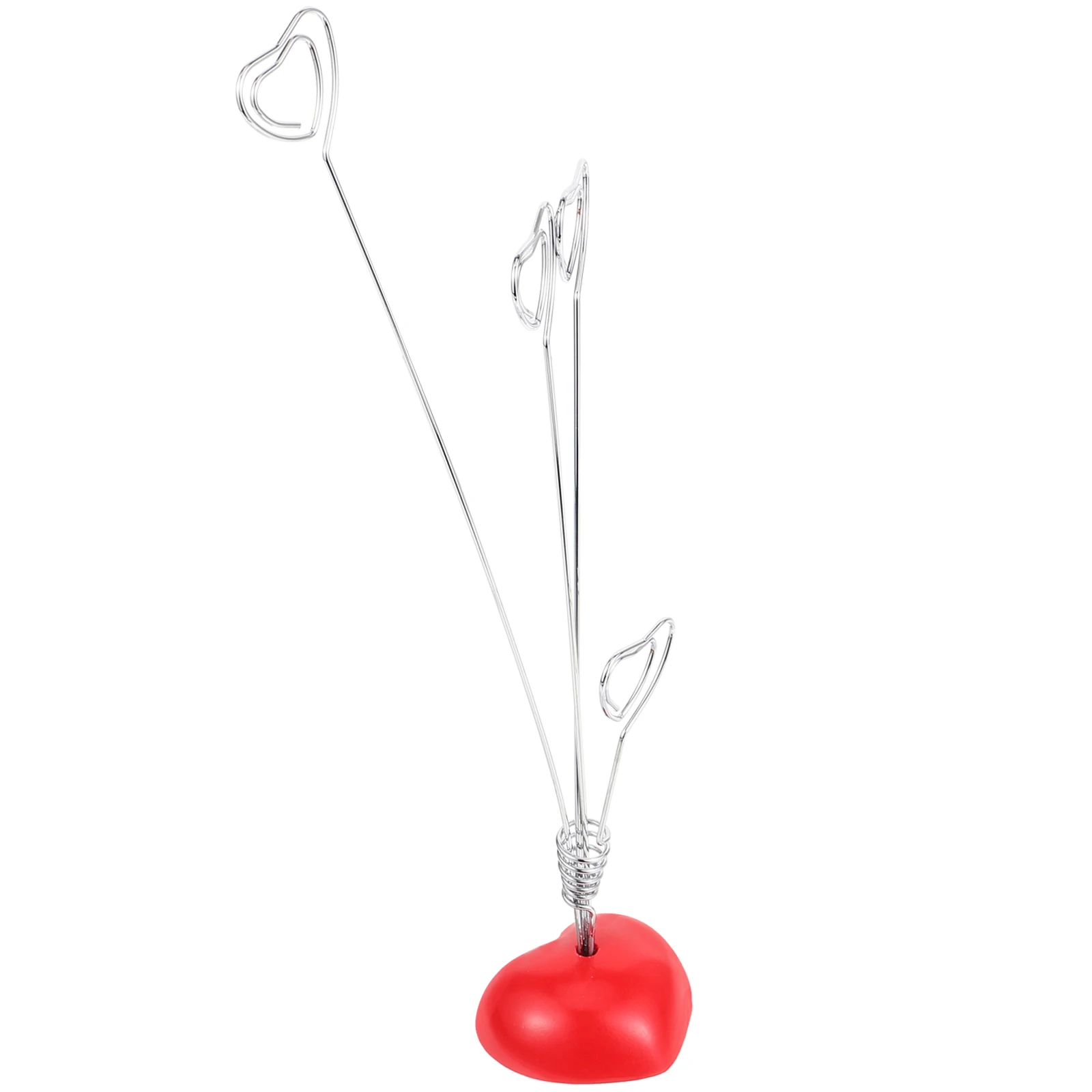 

Heart Shape Photo Holder Clip Tree Silver Red 103x3 Inch Base 19x19 Inch Decorative Memo Note Card Display Stand for Office Desk