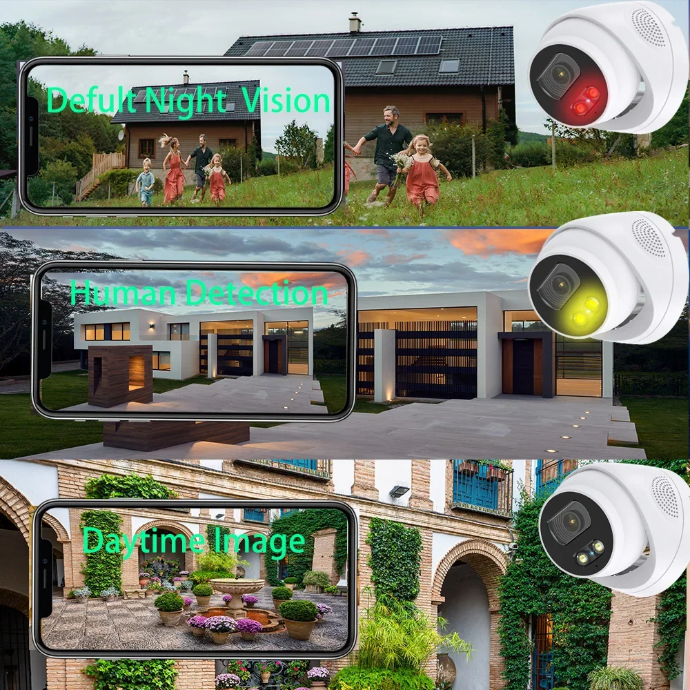 4MP 5MP 8MP 4K IP Camera Outdoor Face Detection Audio Dual Light H.265+ Xmeye Pro CCTV Metal Dome POE Surveillance Security RTSP