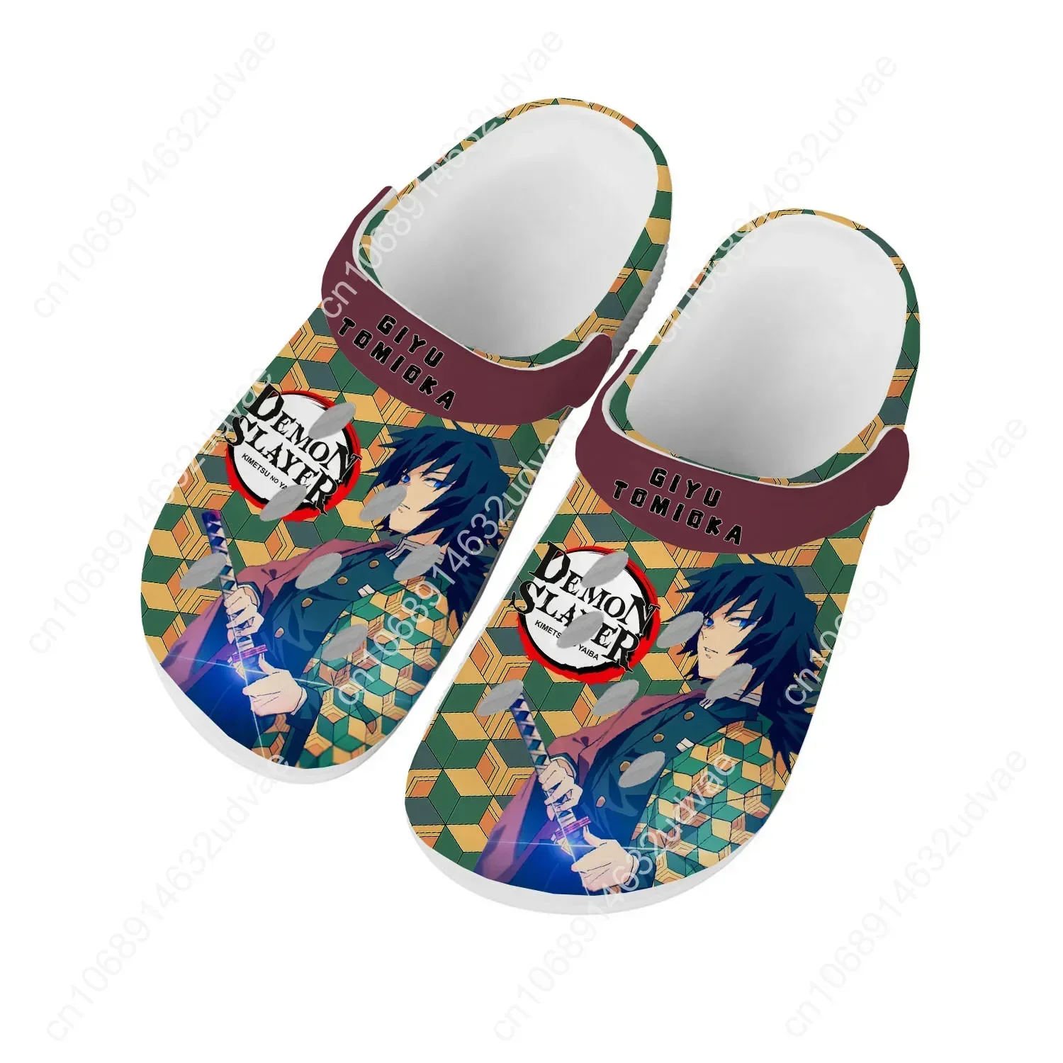 Giyu Tomioka Custom Water Shoes para homens e mulheres, Demon Slayer, Kimetsu No Yaiba, Home Clogs, Teenager Garden Hole Slipper