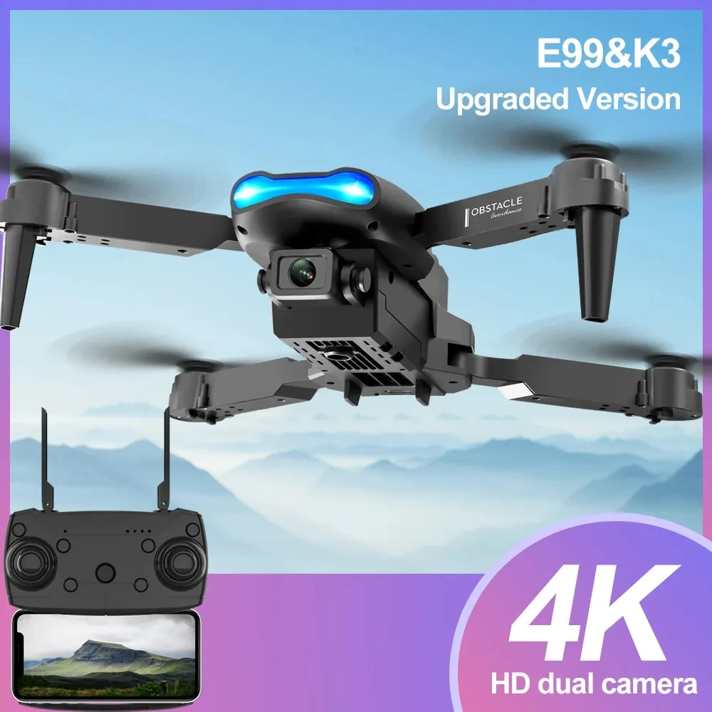 E99 K3 Pro HD 4k dron z kamerą tryb wysokiego trzymania składany Mini RC WIFI zdjęcia lotnicze Quadcopter zabawki helikopter