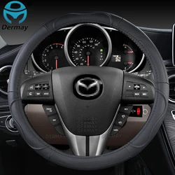 for Mazda CX3 CX4 CX5 CX6 CX7 CX8 CX9 CX30 CX50 CX60 CX70 CX80 CX90 Genuine Leather Car Steering Wheel Cover Auto Accessories