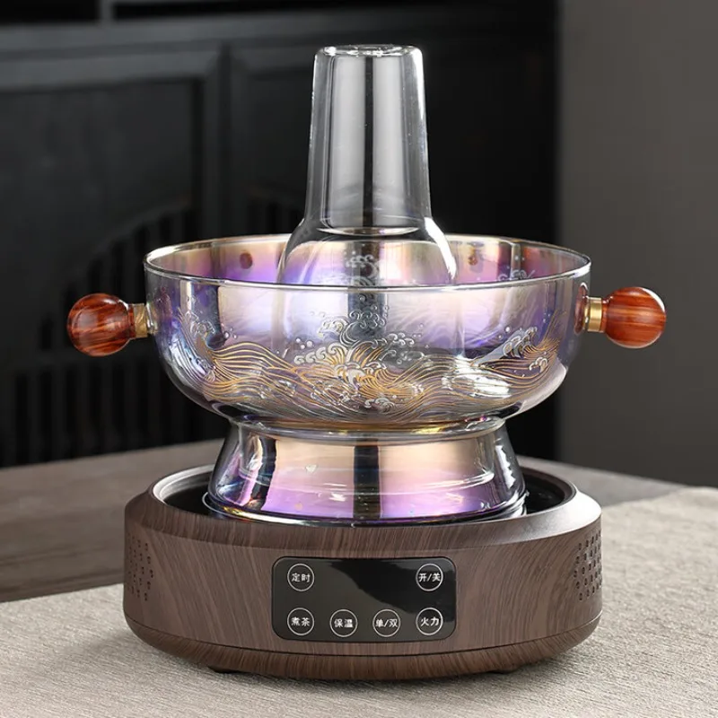 Glass hot pot household enclosure electric ceramic stove plug-in old-fashioned mutton shabu old Beijing Yuanyang pot