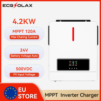 ECGSOLAX 4.2KW Solar Hybrid Inverter 24V 220Vac With 120A MPPT Charging Controller Pure Sine Wave Solar Inverter Max PV 500VDC