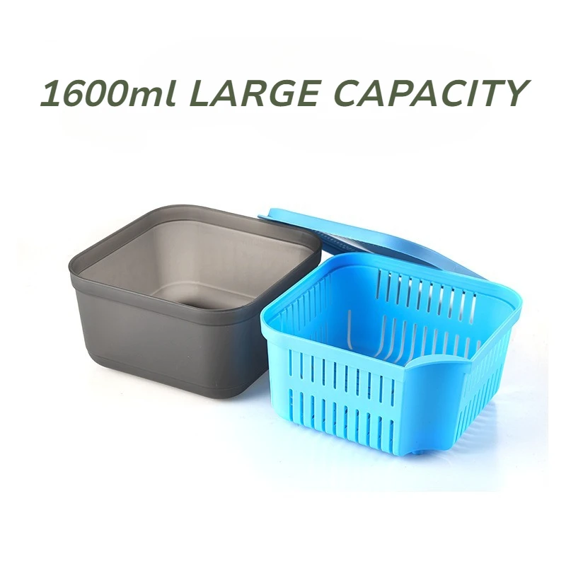 Multi-functional Folding Bait Rack Box Compact Portable 1600ml High Capacity Bait Service Set High-quality Fishing Accessories