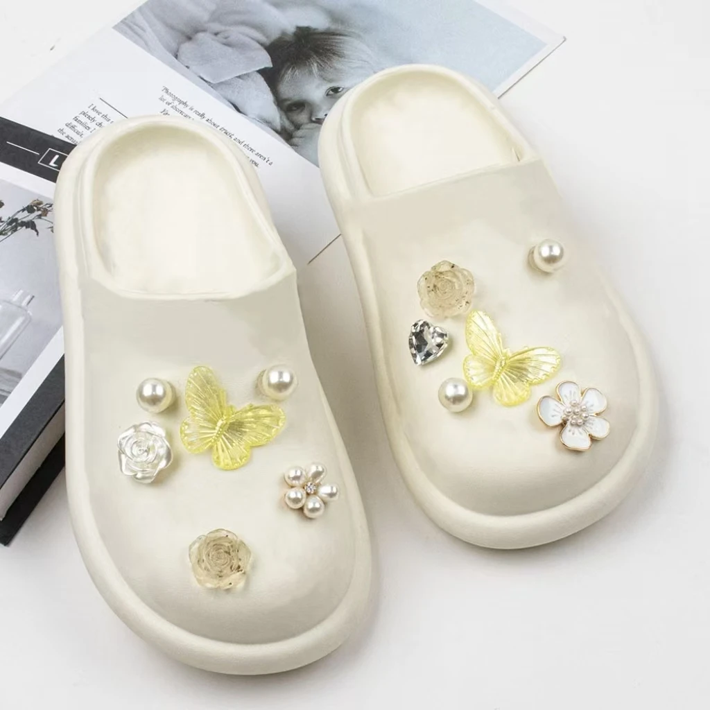 Special Offer Products Butterfly style shoes Decorations pear colorful Accessories for hole shoe Decorations party child gifts