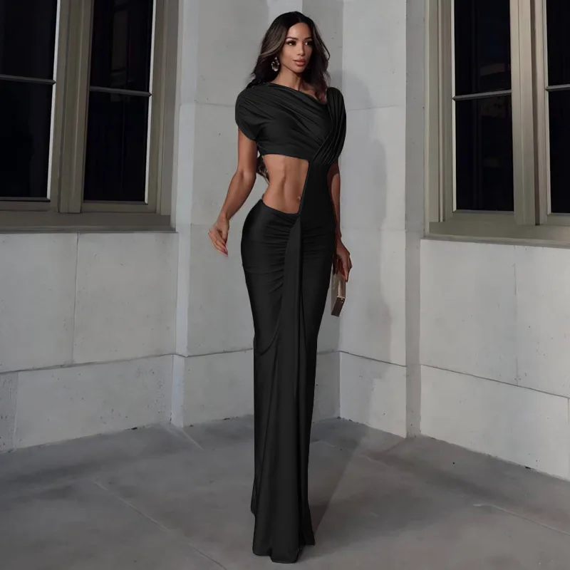 감각적인 드레스 비대칭 컷아웃 마이크로미니 드레스 도시 스트리트웨어 바디콘 드레스 도발적인 나이트클럽 파티 의상