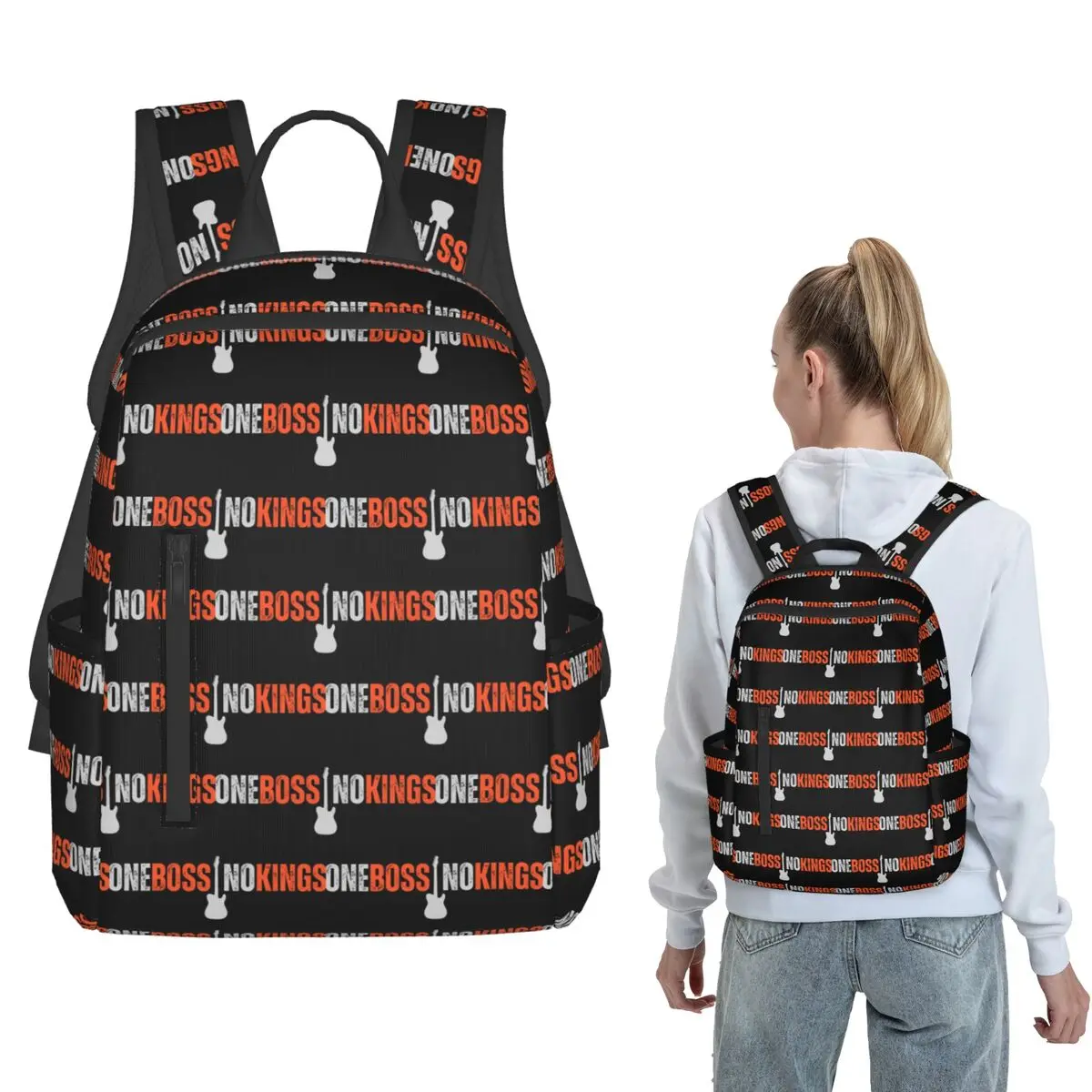 

Bruce Springsteen One Boss No Kings 2026 Backpack Daypack Kids BookBag School Bag Shoulder Bags for Men Women