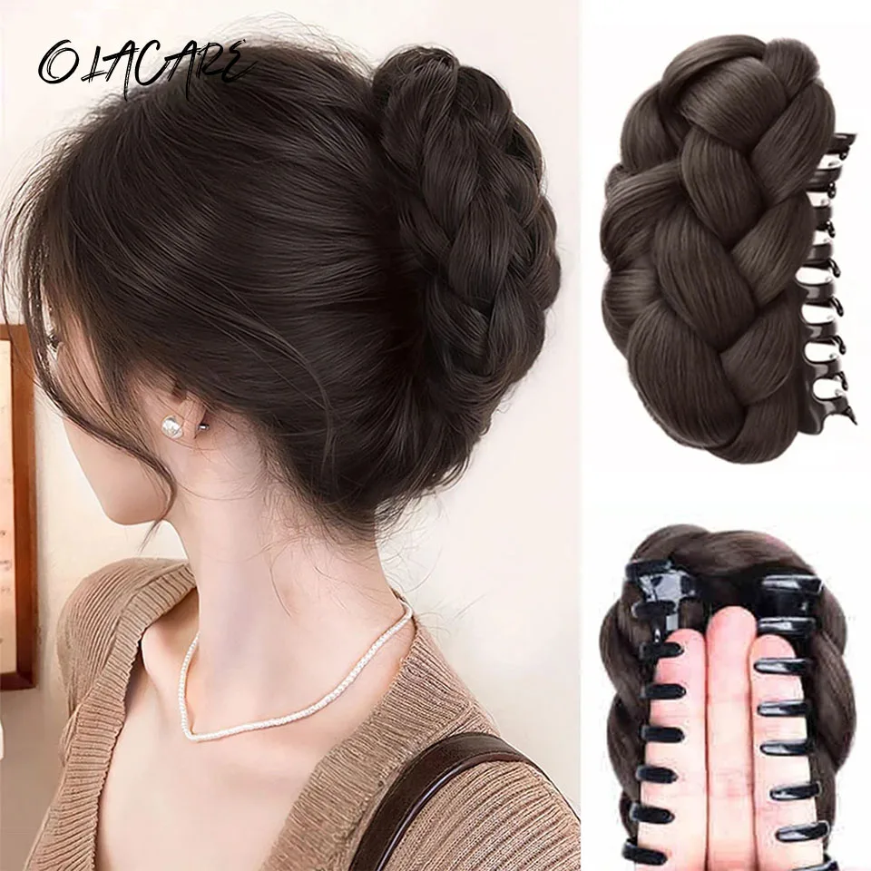 OLACARE Synthetic Low tied Feather Ball Head Claw Clip Bun Lazy Bun Wig Bag Hair Accessories Suitable For Women