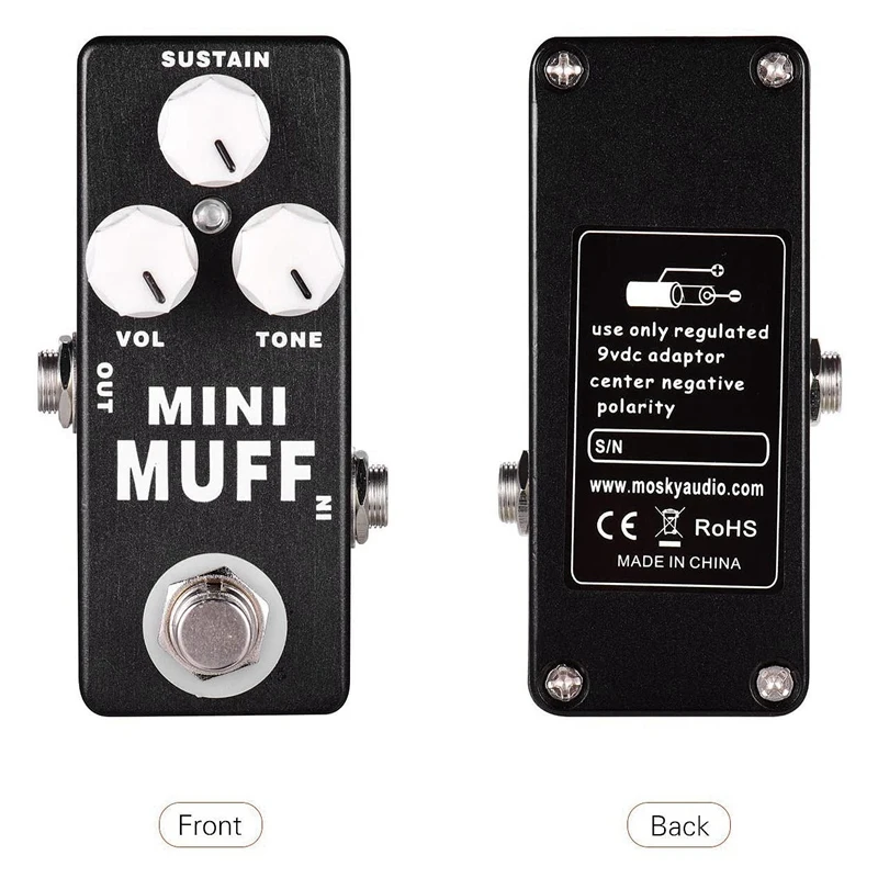 Imagem -05 - Mosky Mini Muff Fuzz Distorção Pedal Efeito Guitarra Elétrica