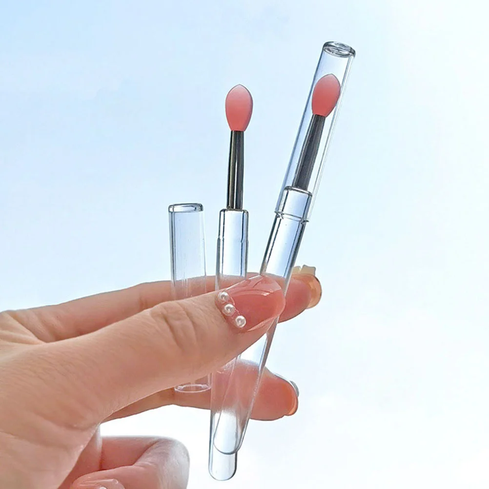 Aplicadores de labios de 6 piezas, cepillo de bálsamo para lápiz labial, varitas de maquillaje de silicona, depurador exfoliante