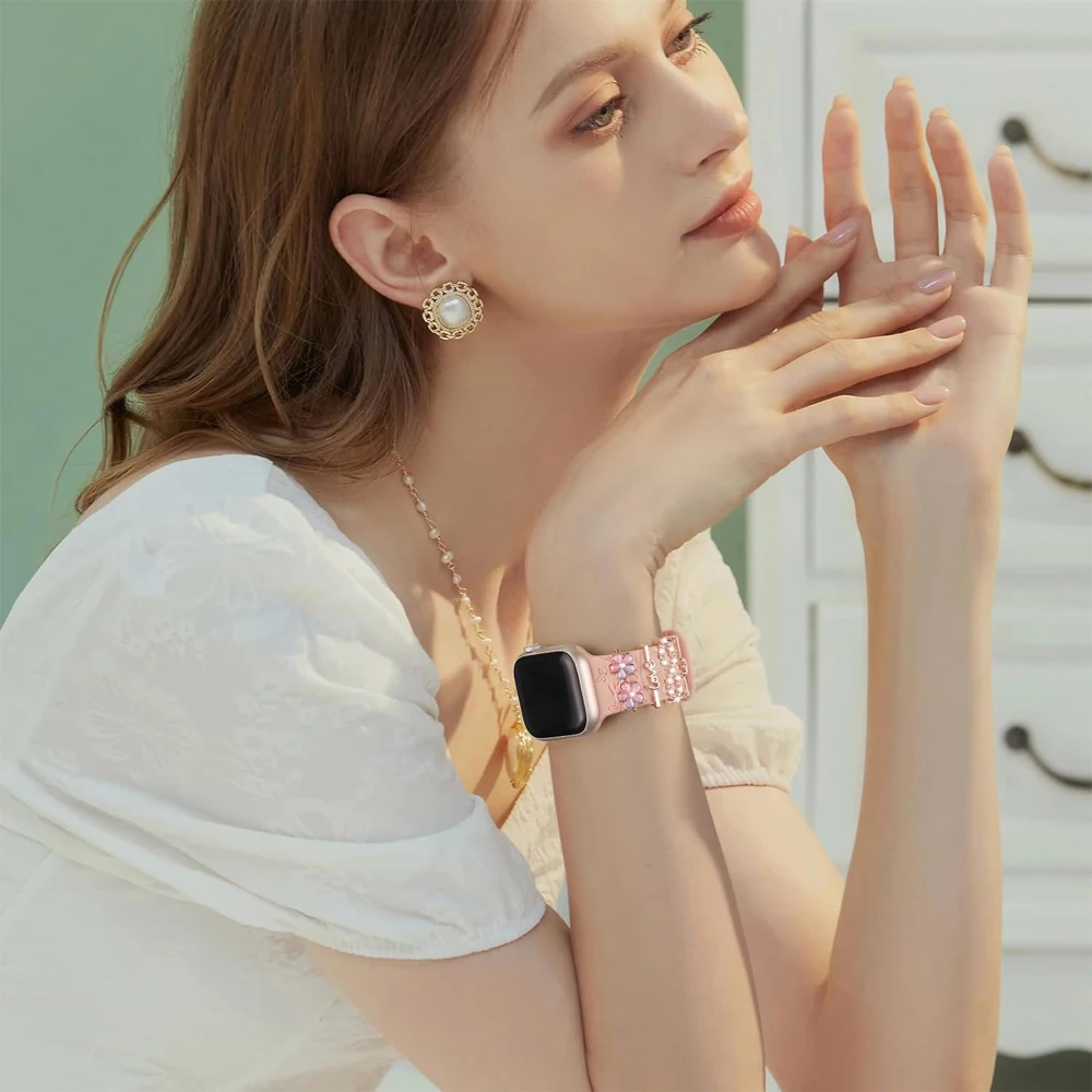 Подвески для Apple Watch Band Series 9 8 7 6 5 4 SE 38 42 49 41 45 44 мм Аксессуары Декоративное кольцо Galaxy Ремешок для часов 20 мм 22 мм