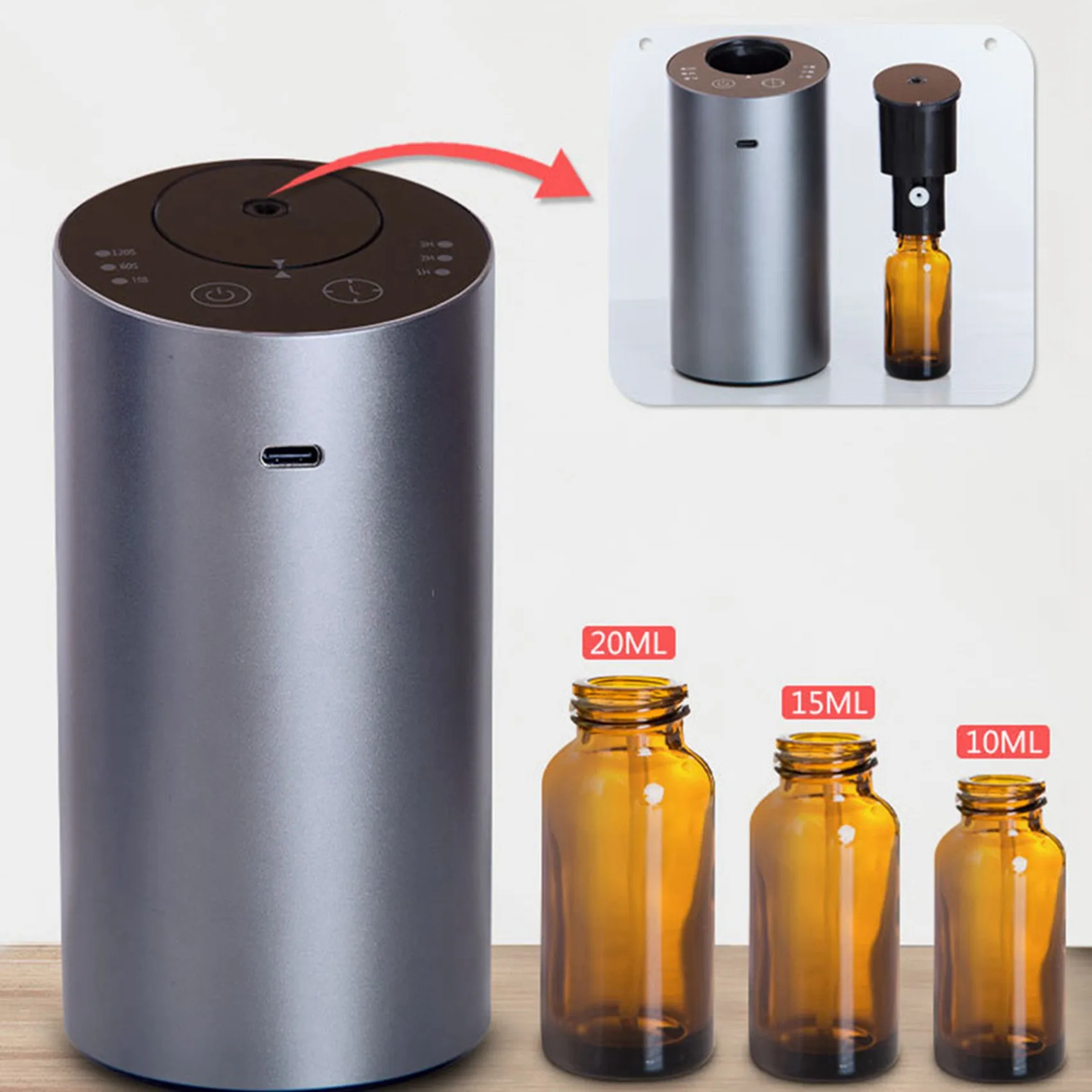 LITE-2X Essential Oil Diffuser Car Air Freshener Aroma Waterless USB Auto Aromatherapy Nebulizer Rechargeable For Home Yoga B