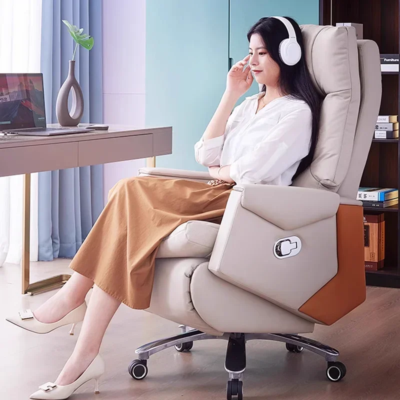 

Swivel Throne Office Chair Lazy Leather Designer Ergonomic Lounge Office Chair Comfortable Reading Taburete Trendy Furniture