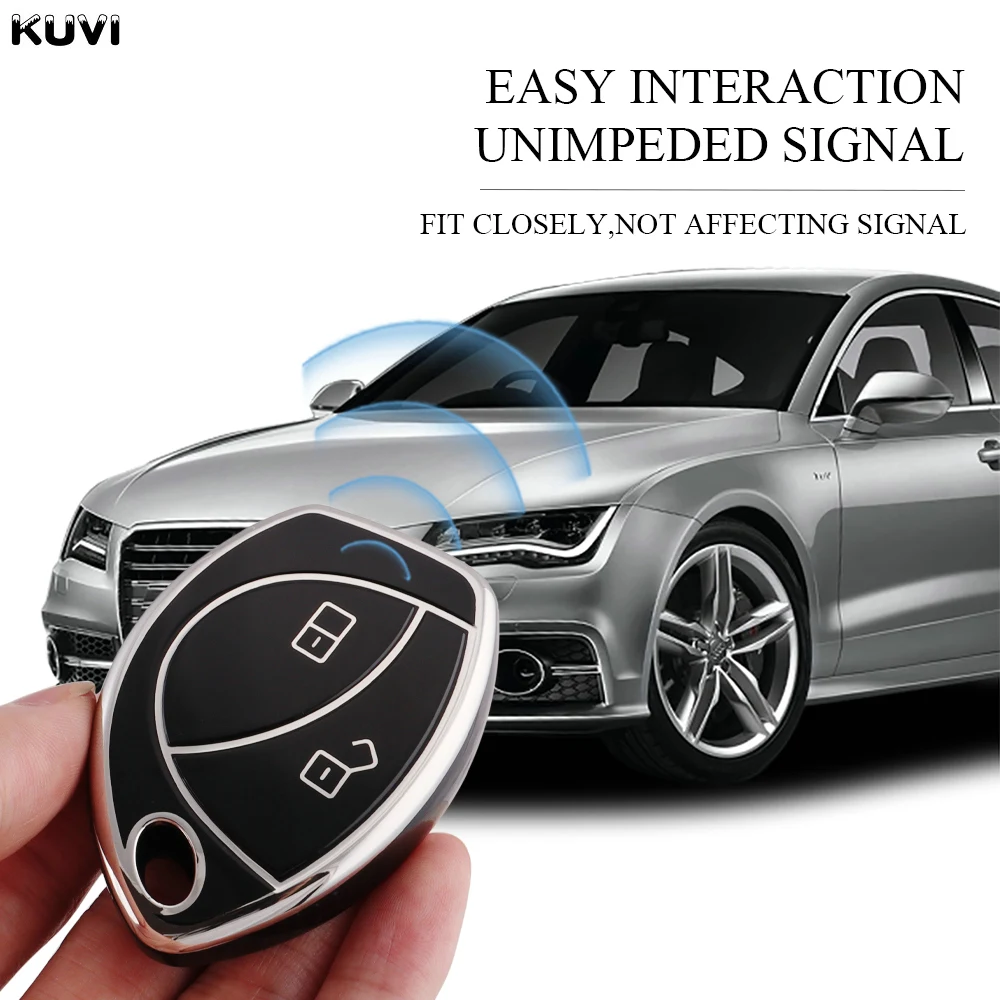 2 Button TPU Car Remote Key Case Cover Shell Fob For Toyota Truguard VG for Renault Logan Alarm Cobra Key Holder Accessories