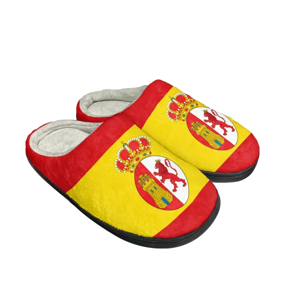 Spain Flag Closed Toe Slipper Soft Autumn Winter Warm Anti-slip Slides Women Mens Indoor Home Thickened Flats 2023