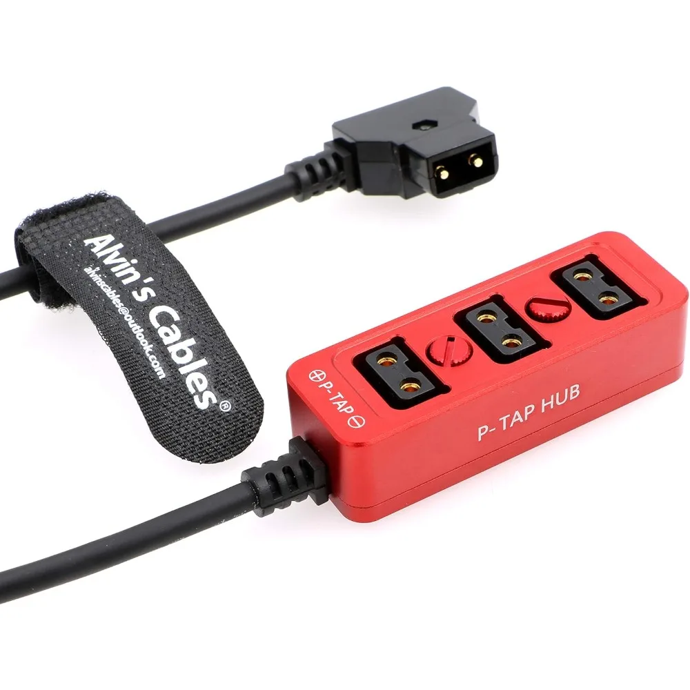 Alvin's Cables D-tap Splitter P-Tap HUB Cable Dtap Male to 3 Port D tap Female Splitter Cable with Screw Threads for ARRI RED Z