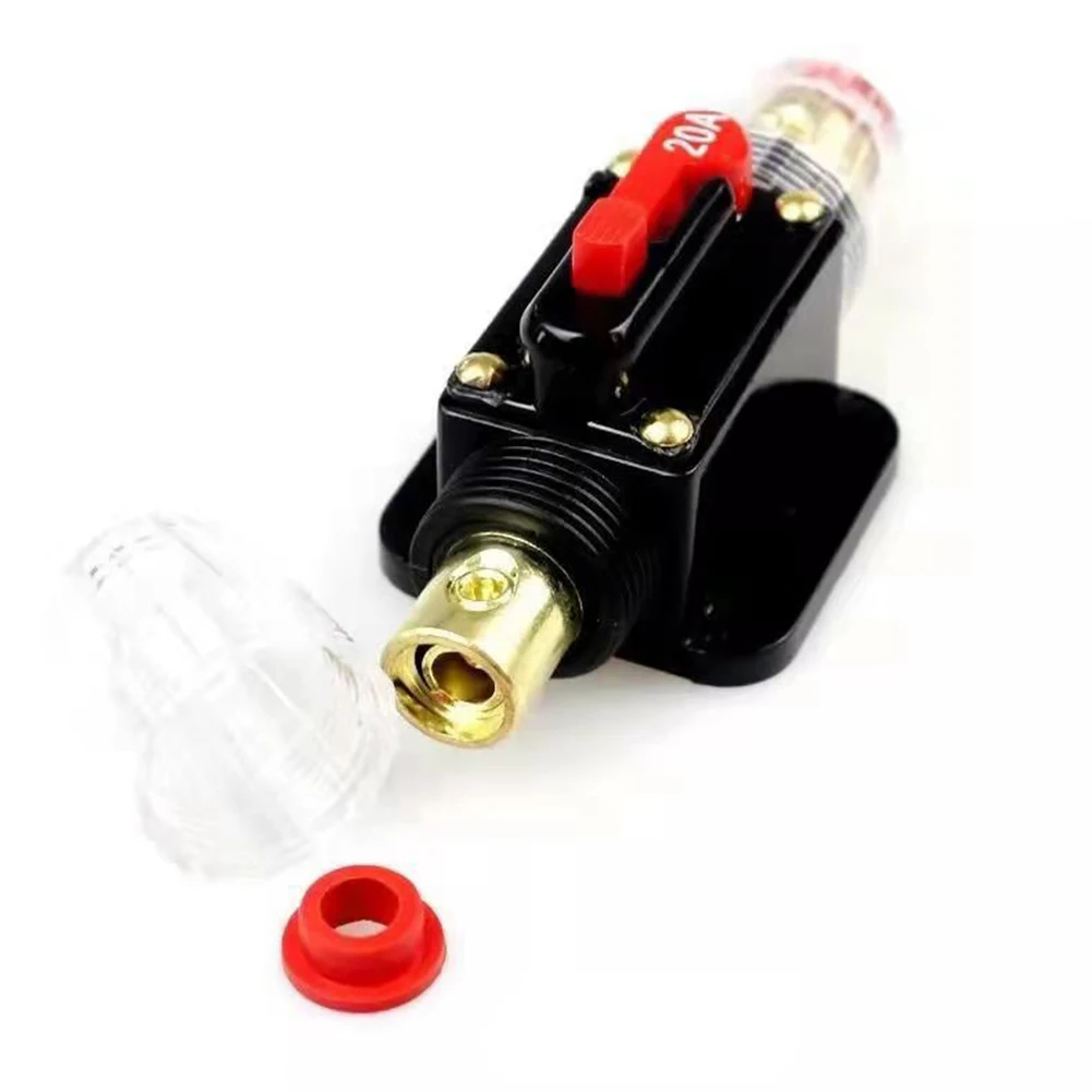 1pc  Auto Inline Fuse Breaker With Wire Lugs Heat Shrink Tube 12V-24V DC Self-recovery Fuse Holder Modified Fuse Adapter