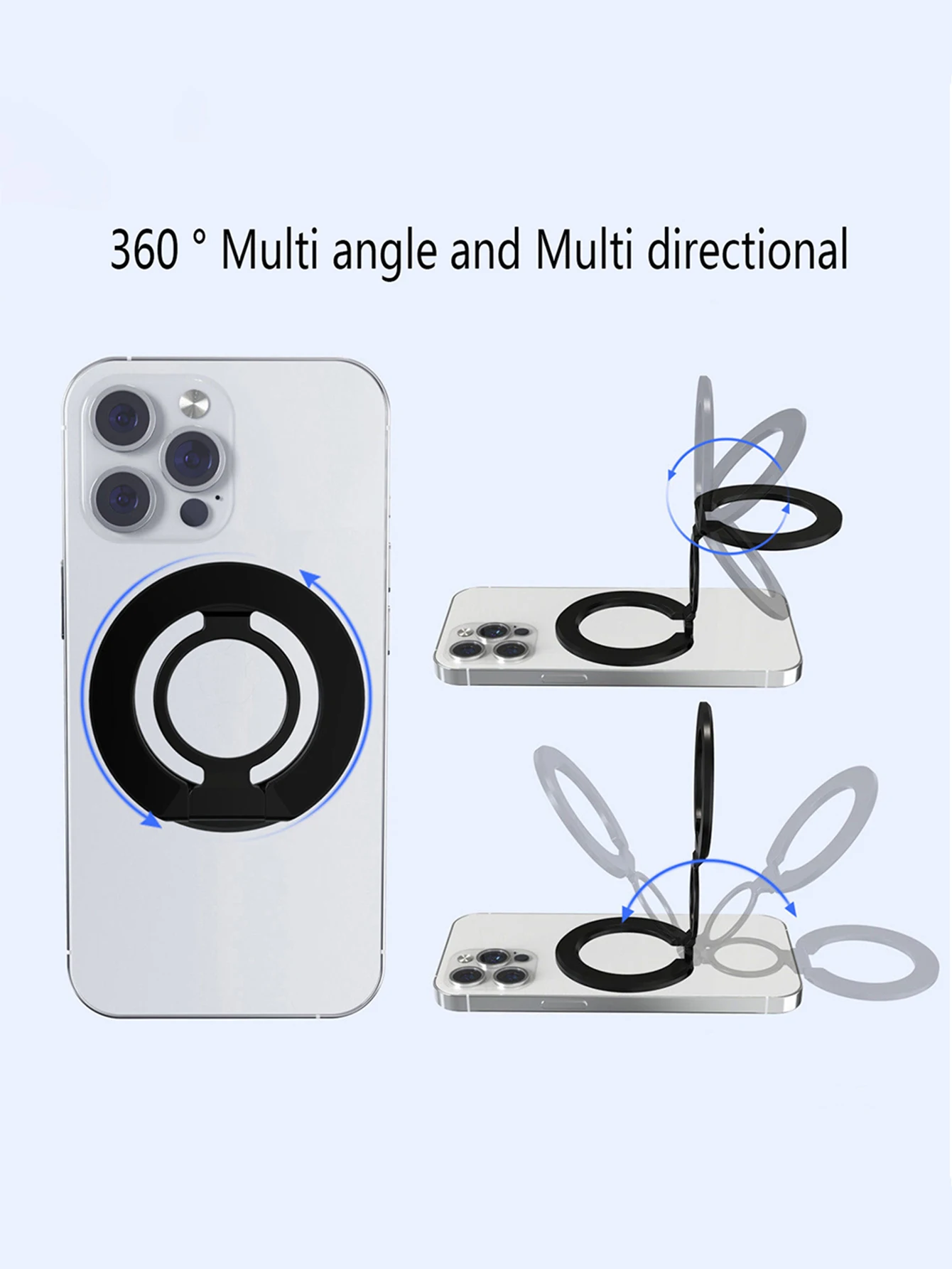 Für Tablet Magnetischer 3-Teiliger Doppelseitiger Ständer Magnetischer Saugring Handyhalter Starke Adsorption iPad-Halter Doppelseitig – Detail 2