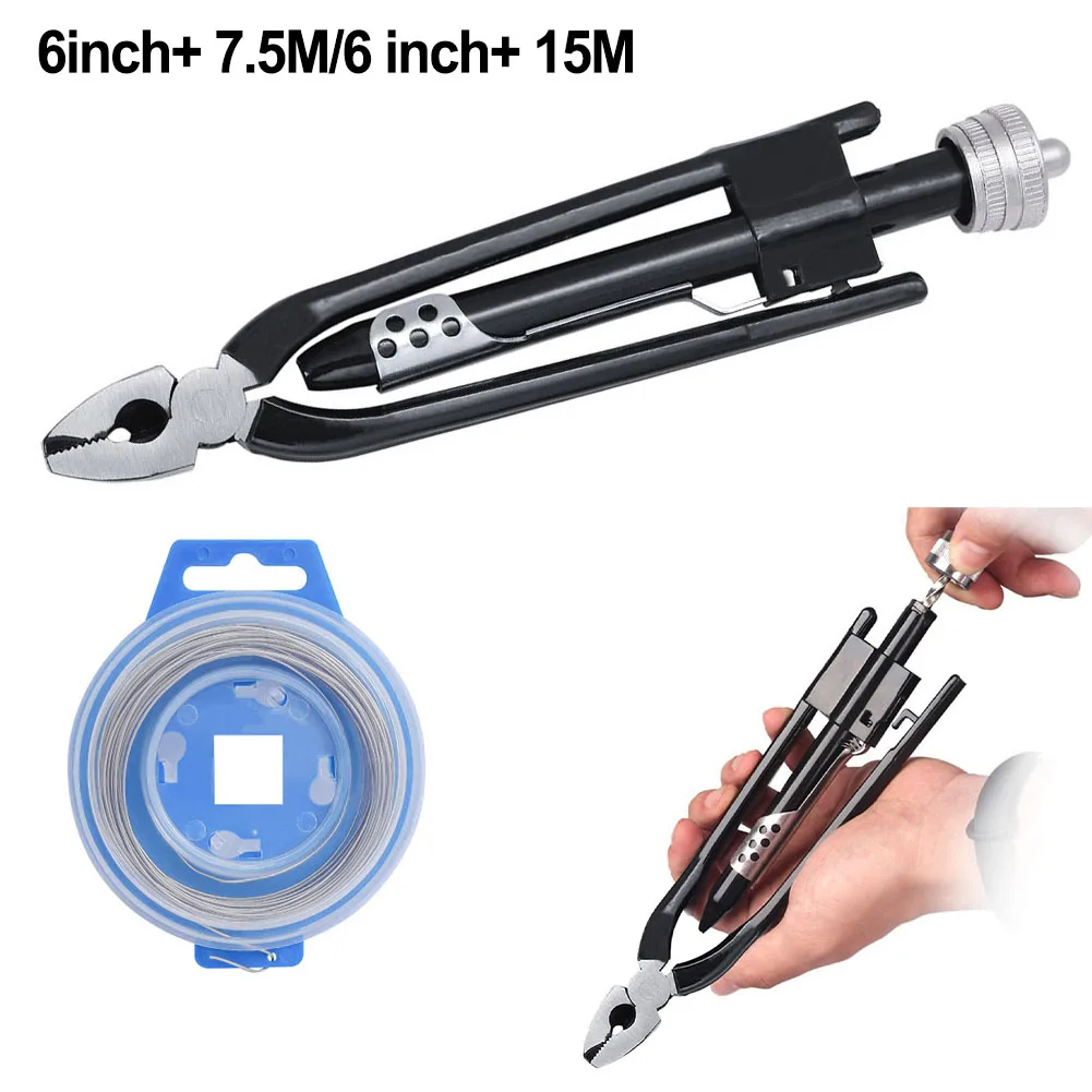 6 Inch Aviation Fuse Pliers One-Way Wire Twister Aviation Safety Locking Pliers 7.5/15m Fuse Hand Repair Kit For Aviation/racing