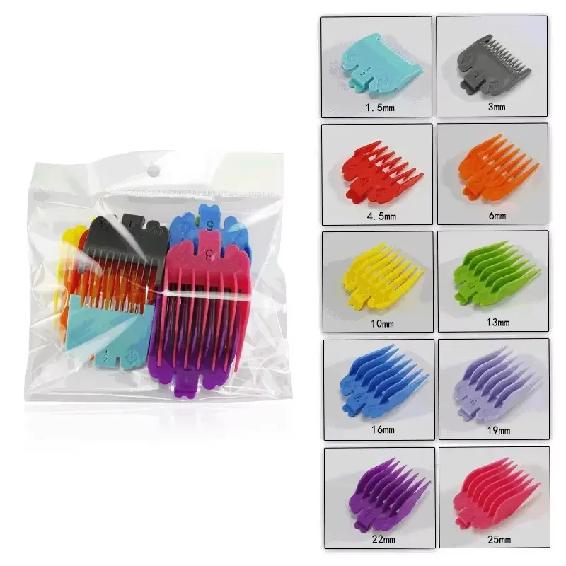 10 ชิ้นพลาสติก Men Hair Clipper หวีจํากัดสําหรับชายตัดผมตัดท่องเที่ยวเปลี่ยนสิ่งที่แนบมาผม Trimmer Salon จัดแต่งทรงผมเครื่องมือ