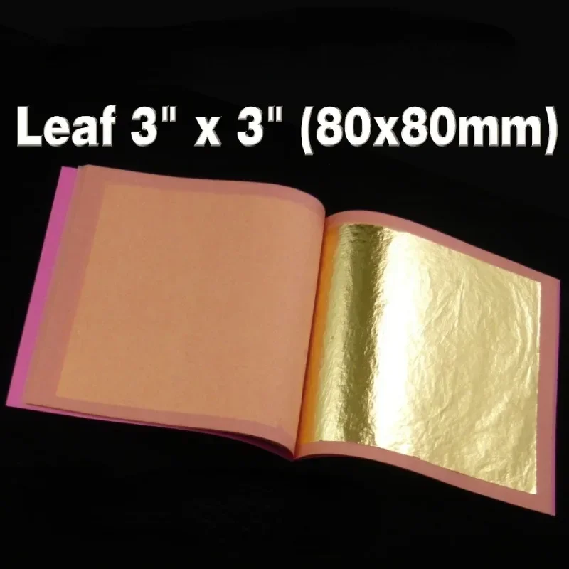 High Quality 30 Pieces Per Booklet 8x8cm Genuine 24K Gold Leaf Pure Gold Foil Wrapping Paper Tissue Paper Wrapping Craft