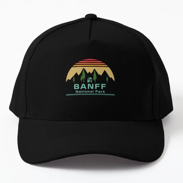 

Banff National Park Baseball Cap Hat Outdoor Boys Printed Spring Sun Fish Sport Hip Hop Summer Czapka Mens Snapback Black