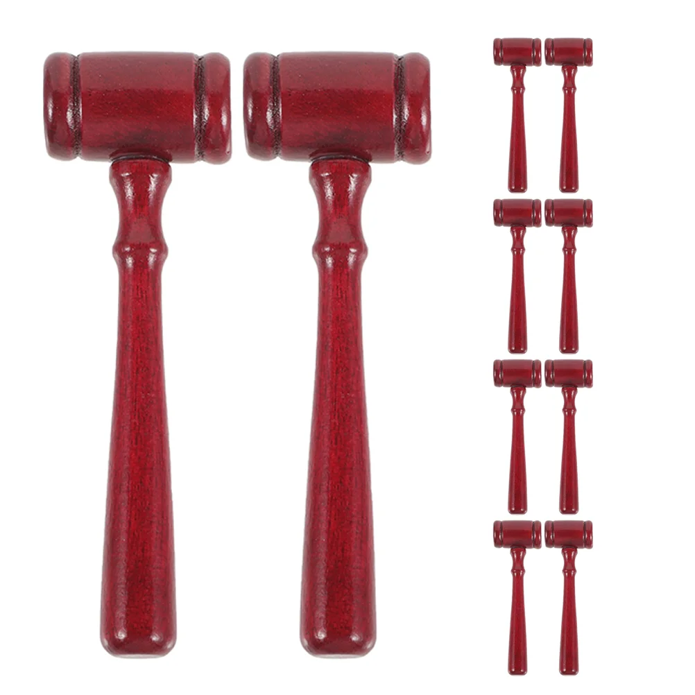 10 Pcs Judge Hammer Toy Kid Toys Wooden Mallet Auction Sale Gavel Lawyer for Props