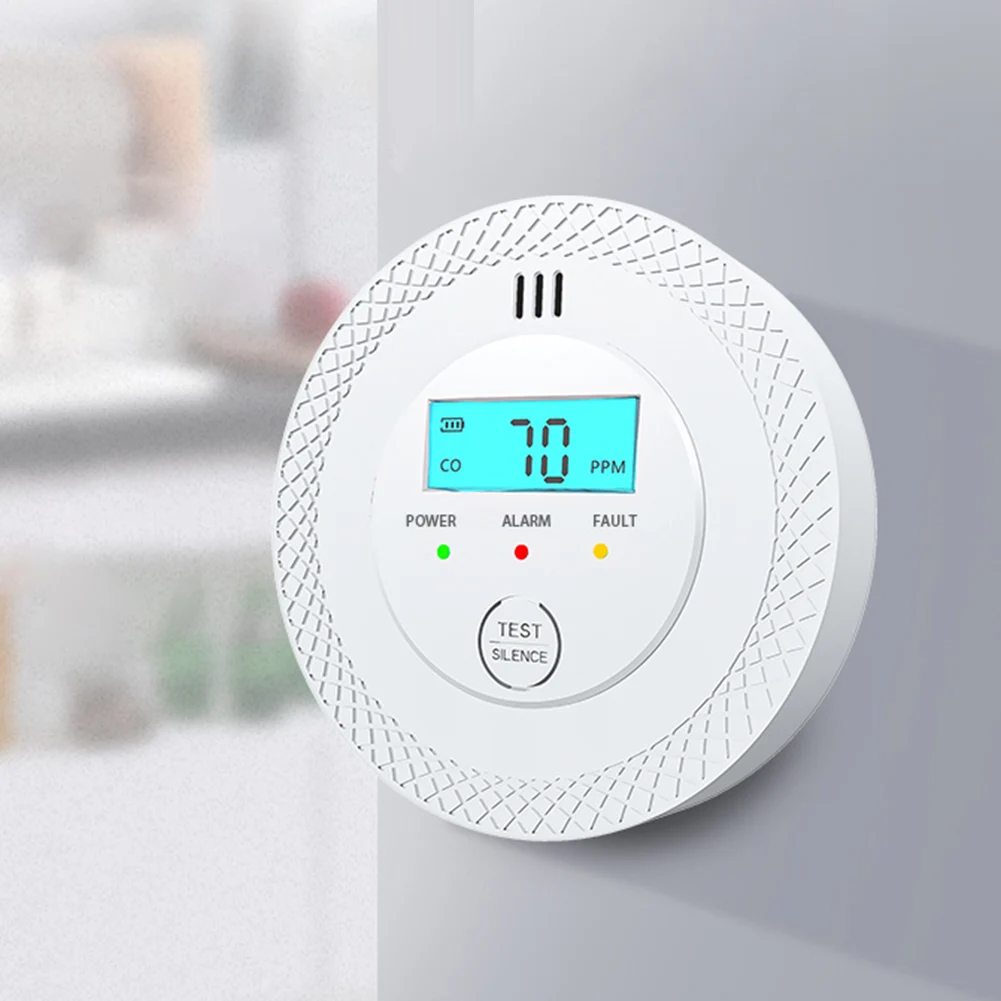 CO Alarm Sensor 85dB High Sensitive Warning Carbon Monoxide Alarm Detector with LEDs Carbon Monoxide Detector Alarm LCD Display