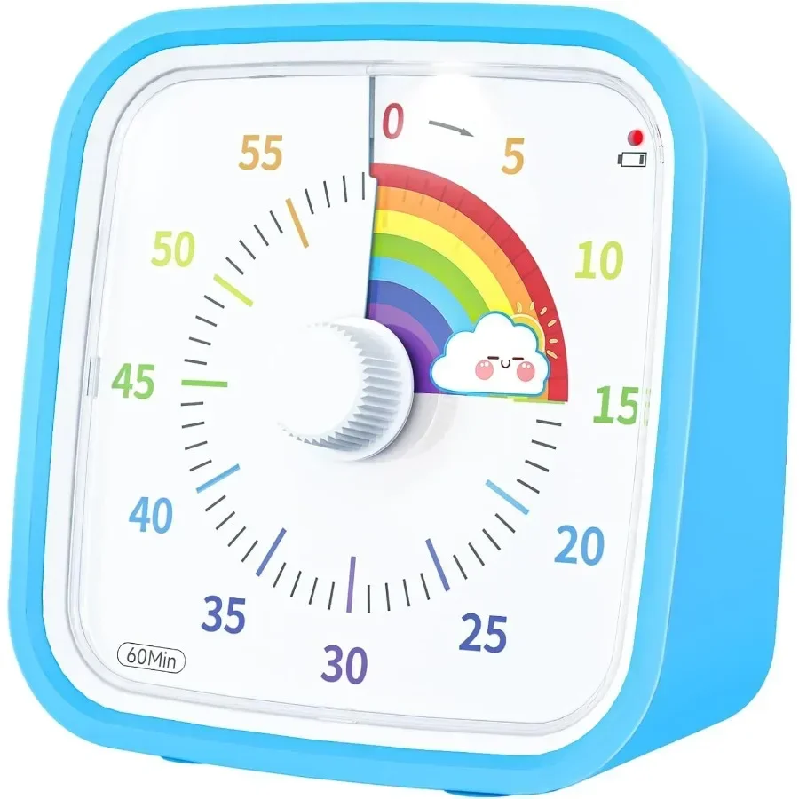 

60 Minute Visual Timer Rainbow Disk Timer Silent Countdown Time Management Tool for Cooking Study Work Excercise Beauty