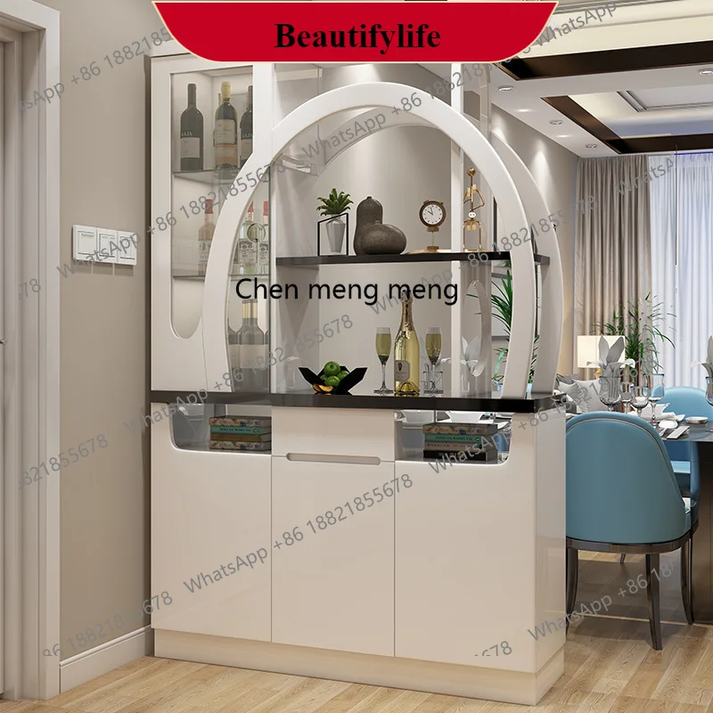 

G153 Entry entrance partition cabinet modern simple living room screen light luxury wine cabinet double-sided shoe cabinet integ