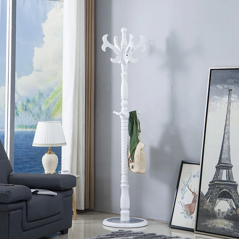 Wood art coat rack Floor-to-ceiling simple bag rack Hotel bedroom Living room