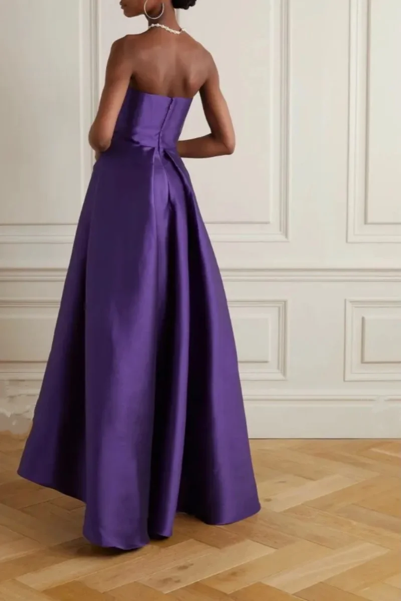 Elegant Satin Dress A-line Sheath Backless Evening Gowns Formal Evening Party Prom Dresses Customized