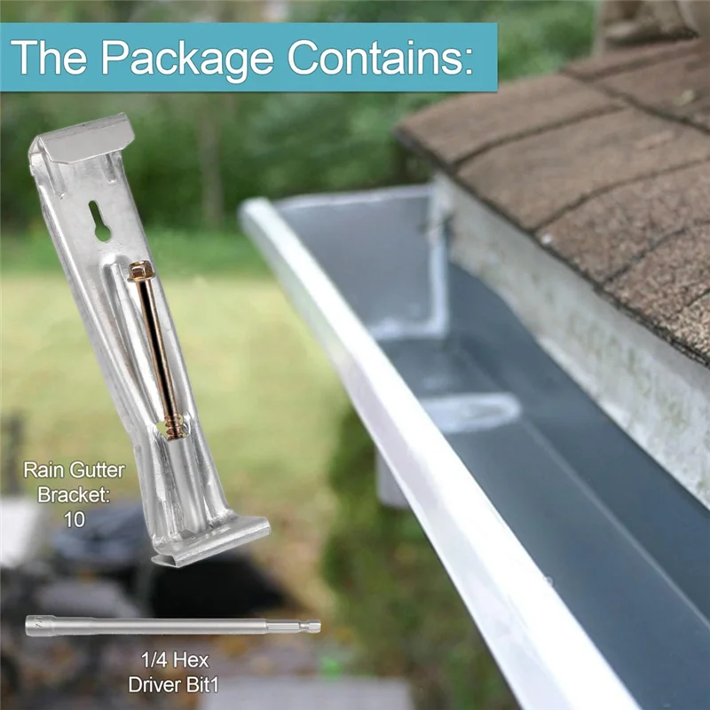 10 عبوات من شماعات مزراب مقاس 5 بوصة مع براغي، مشابك مزراب سريعة المسمار، دعامة مزراب تأتي لمزاريب الألومنيوم على طراز K مقاس 5 بوصات -AA