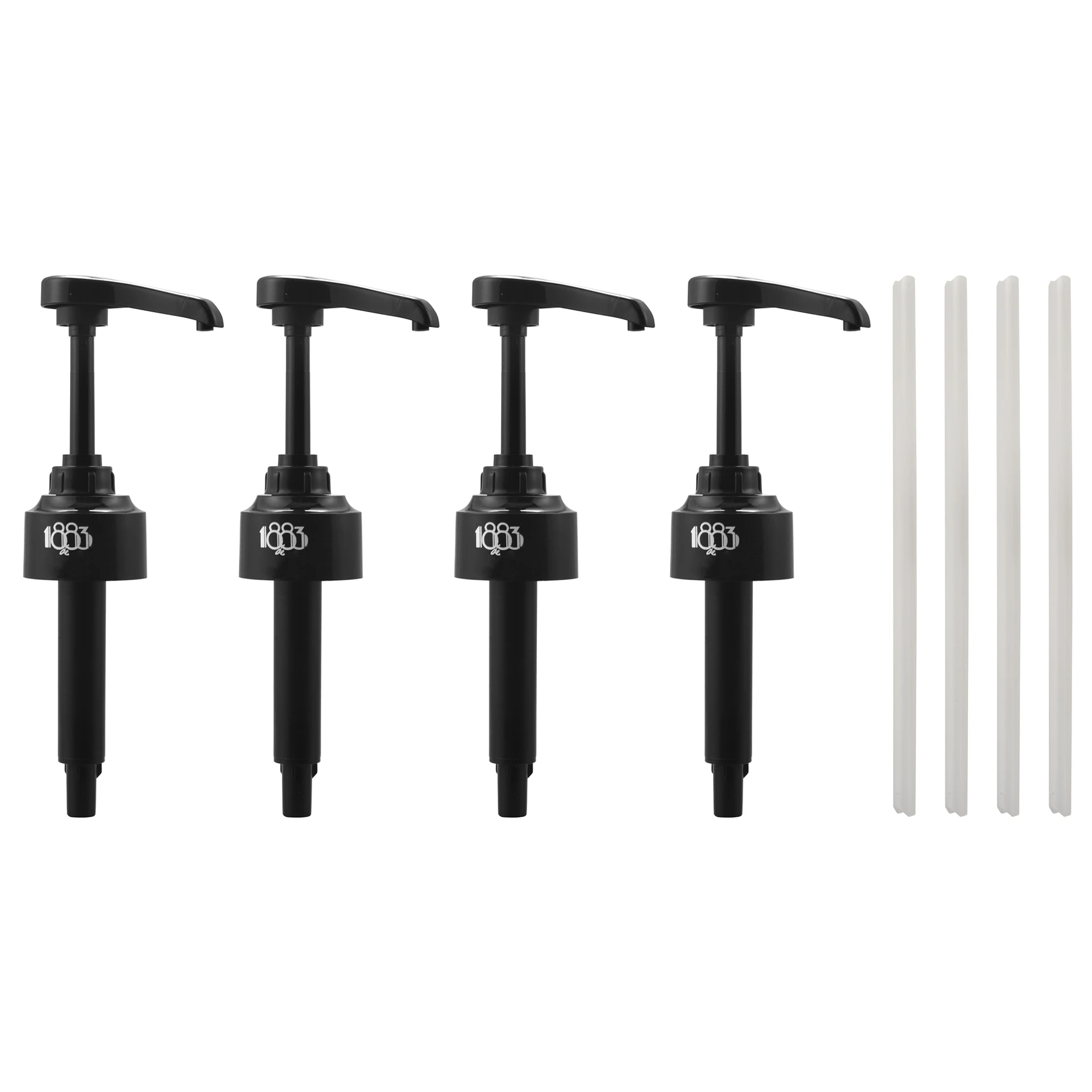 

ГОРЯЧИЕ 4 упаковки, черные насосы для сиропа, 8 мл, дозатор, отлично подходит для кофейных сиропов Monin, снежных конусов, ароматизаторов и многого другого