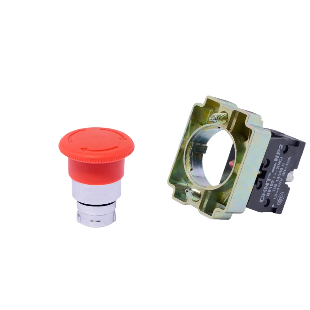 Emergency Stop Switch NC Contact E-Stop Mushroom Push Button for CO2 Laser Engraving Cutting Machine