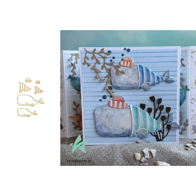 Neu eingetroffen: Vorgefertigte Fisch-Stanzformen und Stempel für DIY-Scrapbooking/Fotoalben, dekorative Prägung, DIY-Papierkarten