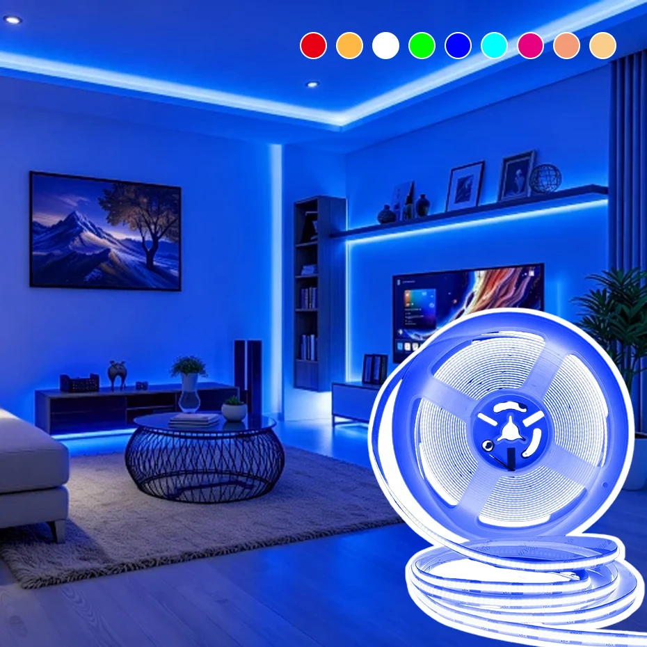 1M 3M 5M 8M 10M DC 24V LED-Streifen COB-Bandlicht 320 LEDs/m Rot Grün Blau Warmweiß Rosa Gelb 9 Farben für Raumdekoration