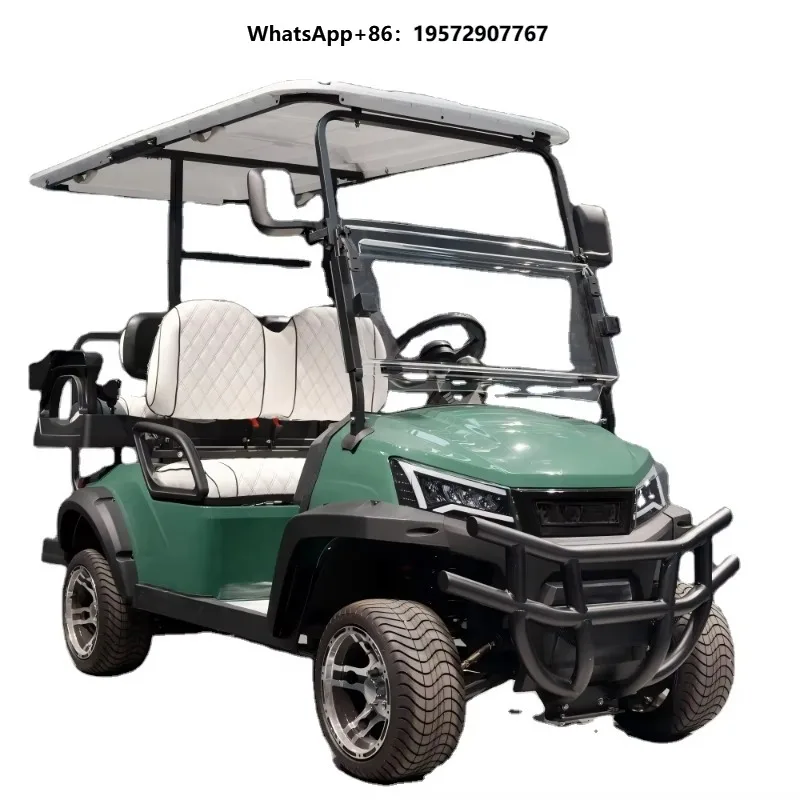 Luxury 4-Seater Electric Golf Cart with Leather Seats for Golf Courses