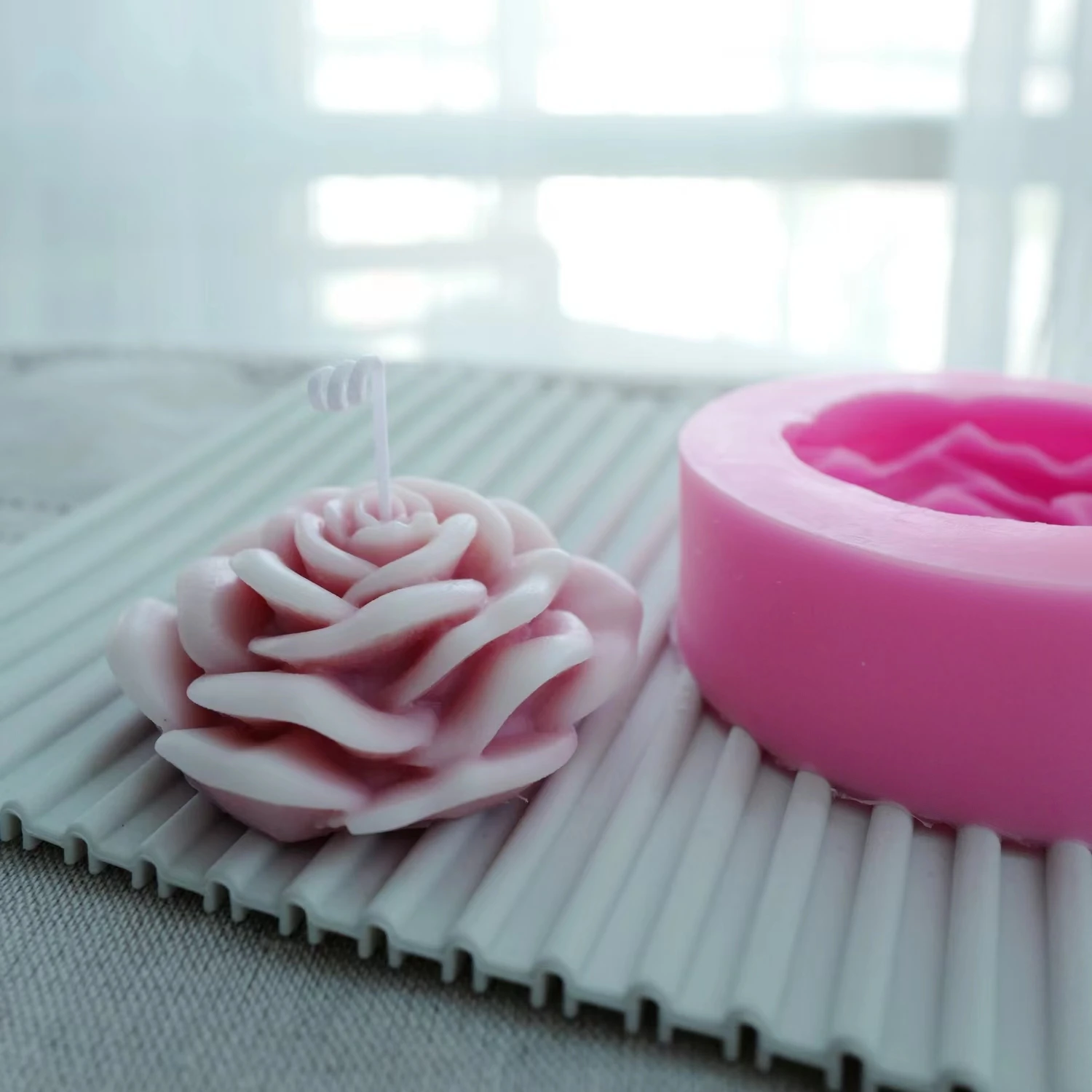 3D Rose Candle Mold Floral Handmade Flower Soap Candle Molds Cake Wax Melt Aroma Plaster resin Crafts Mould