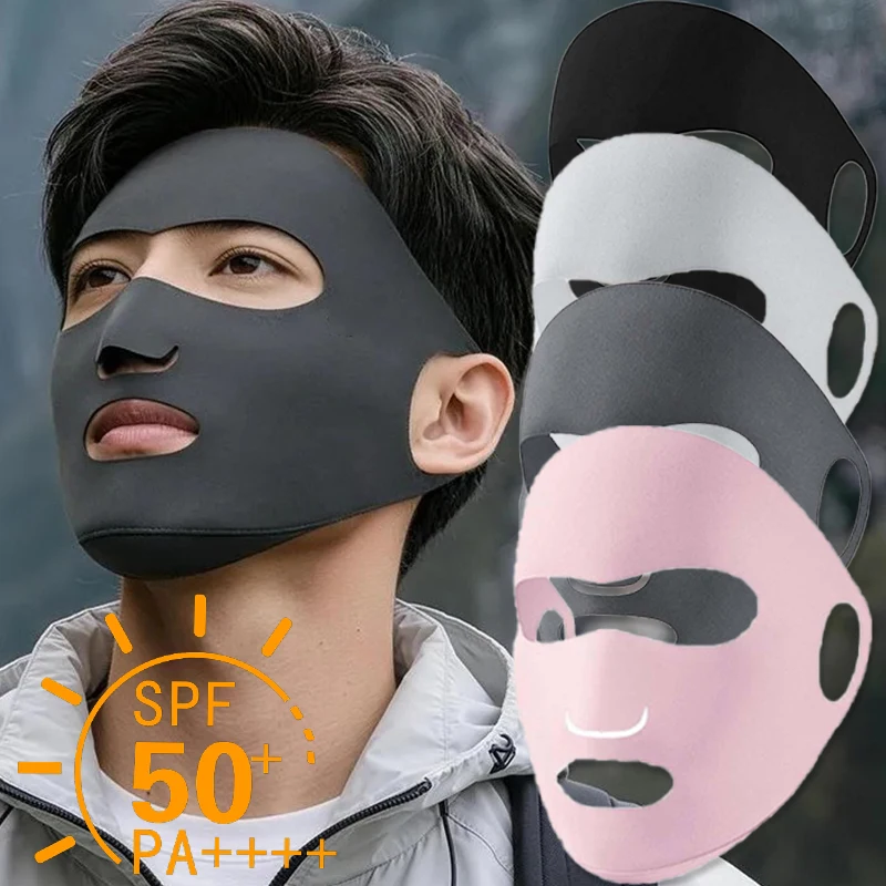 

Легкая нейлоновая маска для лица с открытым носом, с защитой от солнца, креплением на уши, для занятий спортом на открытом воздухе, велоспорта, с защитой от УФ-излучения, дышащая