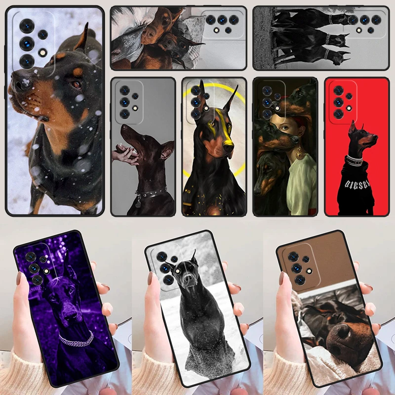 Doberman dog Coque For Samsung Galaxy A52 A72 A73 A20e A21S A50 A70 A11 A12 A42 A31 A40 A51 A71 A32 A80 A91 Phone Case Cover