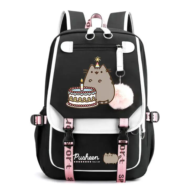 Fat Cat Students Backpacks for Teenagers Girls School Bookbag Laptop Travel Backpack Women Casual Back Pack Kids Rucksack