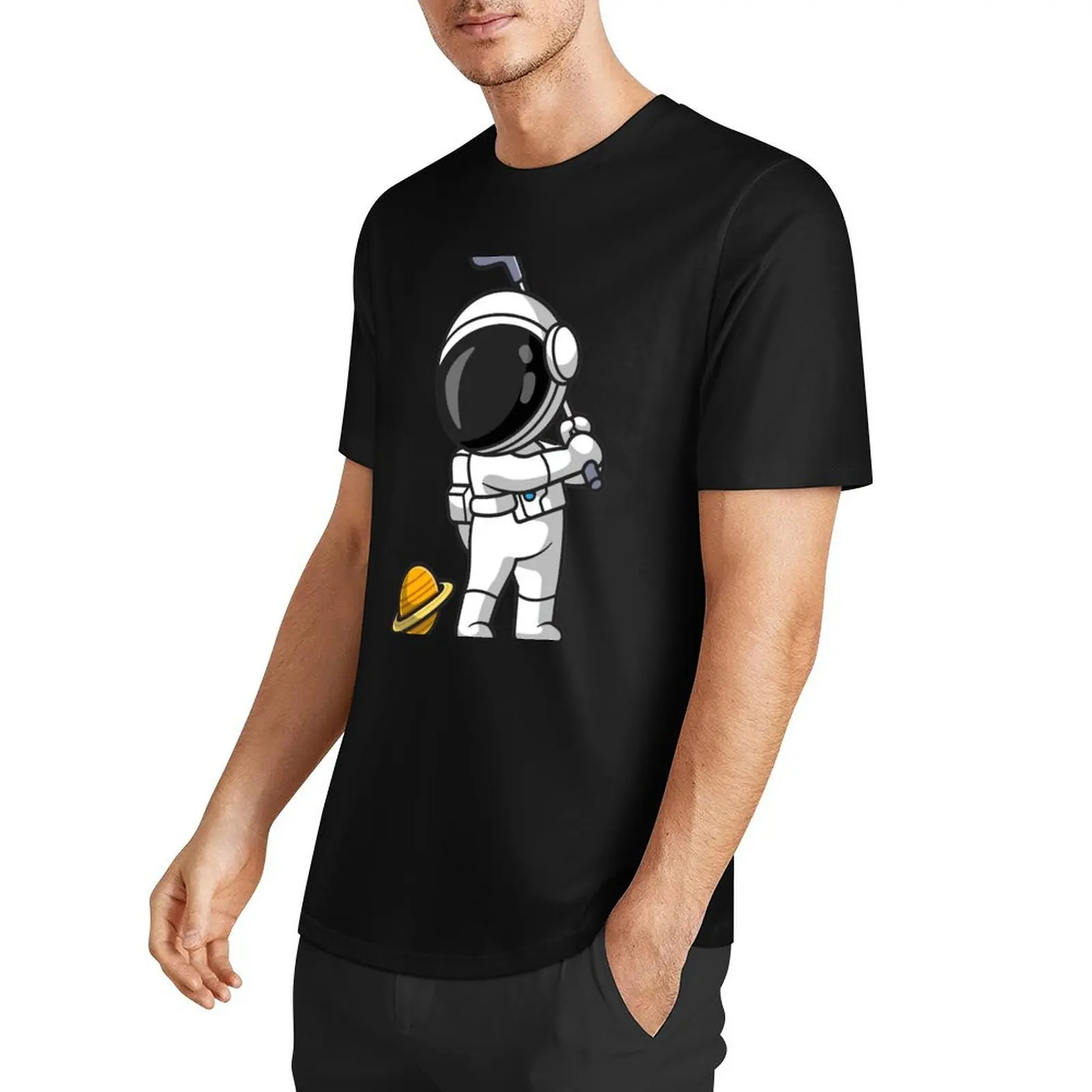 Astronaut playing planetary golf T-Shirt custom shirt kawaii clothes man clothes cheap stuff mens graphic t-shirts funny