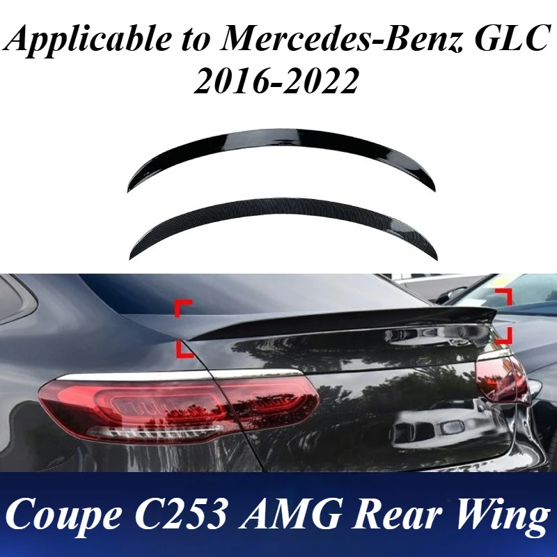 

For Mercedes GLC Coupe C253 2016-2022 AMG Style Trunk Spoiler ABS Carbon Fiber Look Rear Wing Exterior Styling Car Accessories